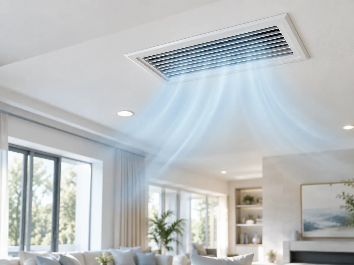 Clean conditioned air entering a bright Central Florida home
