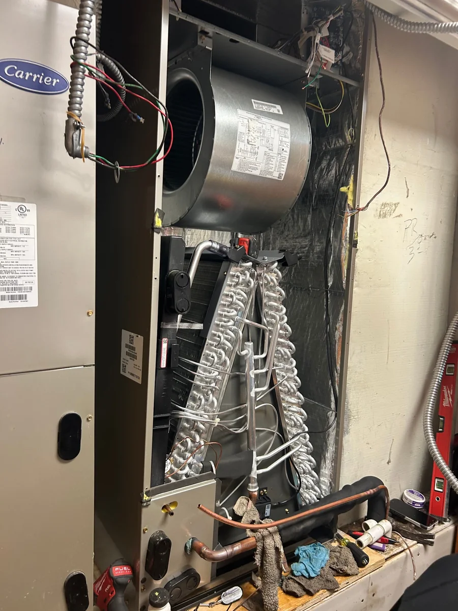 Evaporator coil HVAC repair work by Coolmore Air & Heat